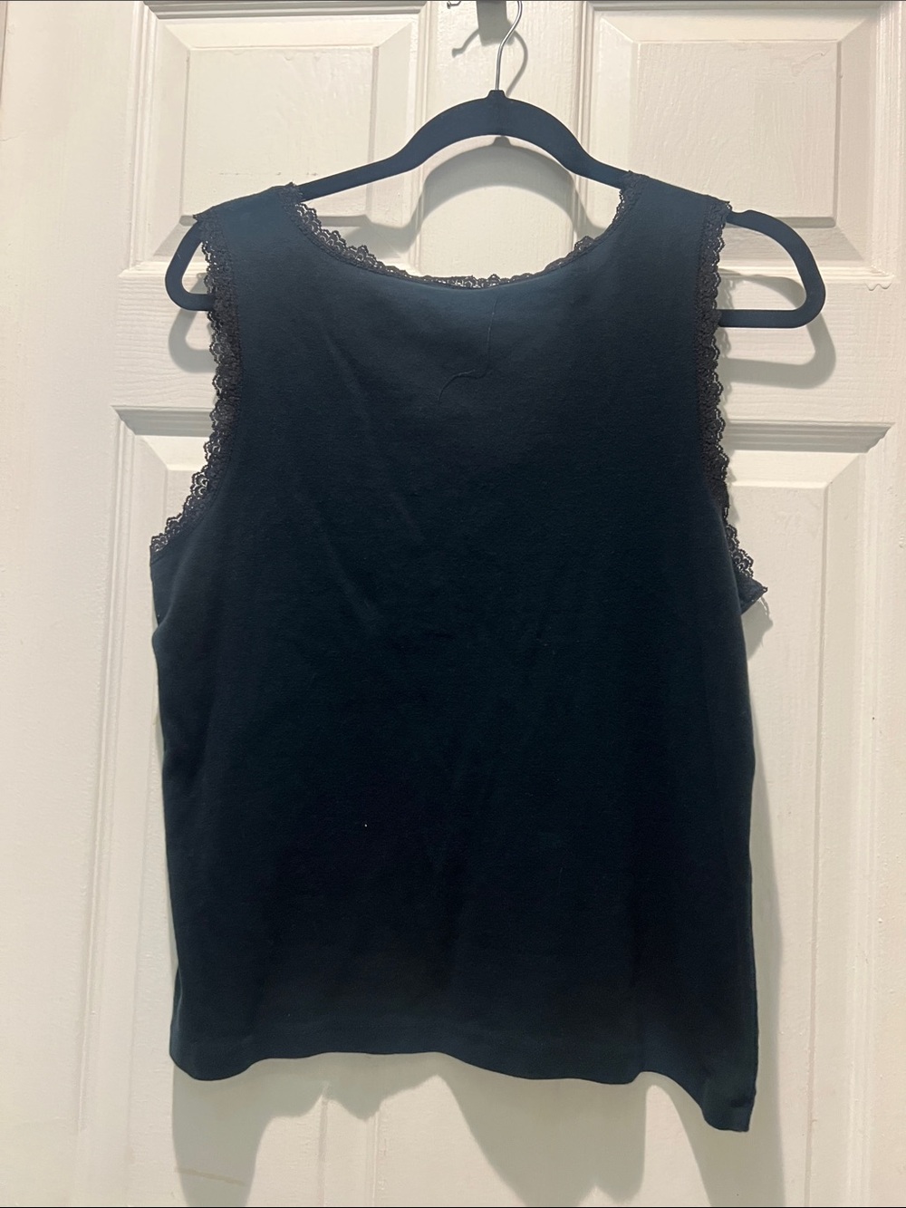 Ralph Lauren Black Lace-Trim V-Neck Tank - Picture 6 of 6
